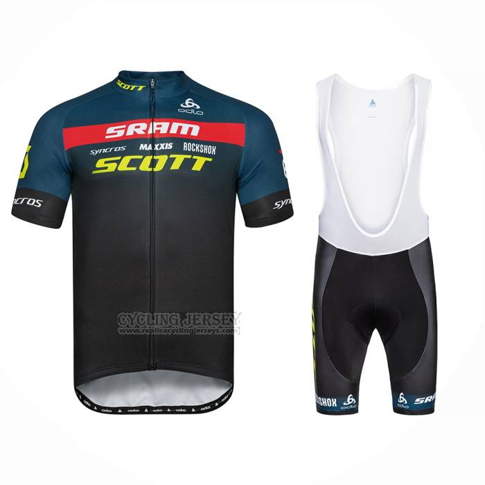 2023 Cycling Jersey Scott Sram Black Short Sleeve And Bib Short